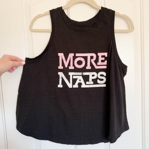 More Naps Black Tank Pink and White Words Size Large Loungewear - Picture 3 of 7